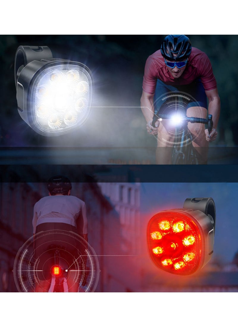 Dominy Bike Lights Set, USB Rechargeable Bike Lights Front & Back, IP65 Waterproof Bicycle Lights For Road Mountain  - Image 2