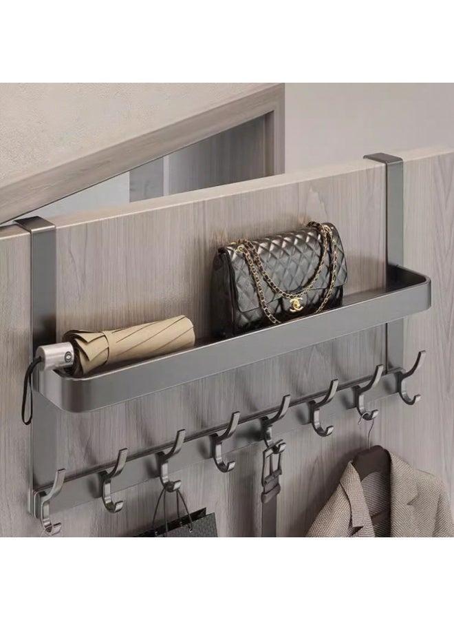 HOMESTAR Over Door Hook, Metal Clothes Rack with 2-Tier 6 Hooks, Over Door Towel & Coat Rack for Hanging Coats, Over Door Coat Rack for Bathroom, Behind Back of Door - Image 3