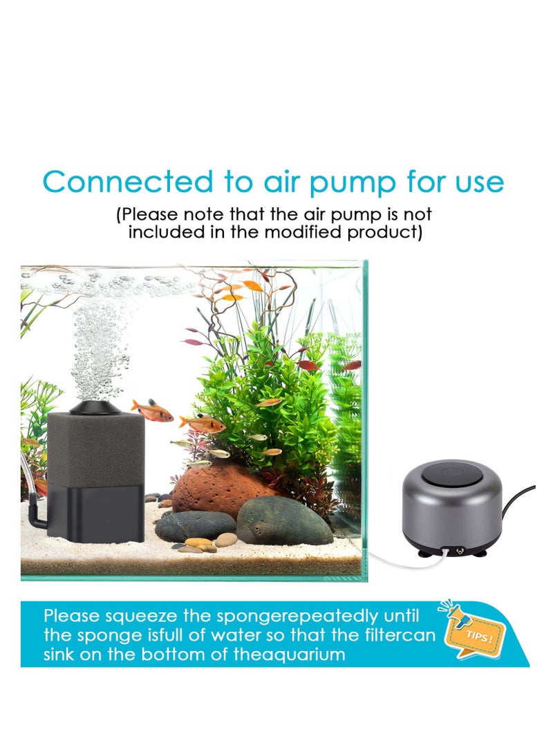 SYOSI Aquarium Sponge Filter, Submersible Fish Tank Filter Quiet Aeration Bio Sponge Corner Filter for Breeding Fry Betta Shrimp Fish Tank - Image 5