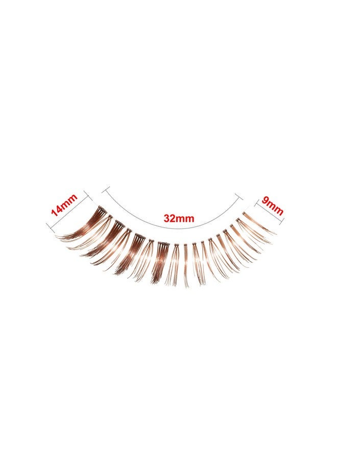 Dorisue Natural False Eyelashes Brown Eyelashes 3D Light Color False Eyelashes Short Handmade Lashes Wispies Natural False Eyelashes Eye Makeup Fake Eyelashes 5 Pairs Eyelashes Pack - Image 4