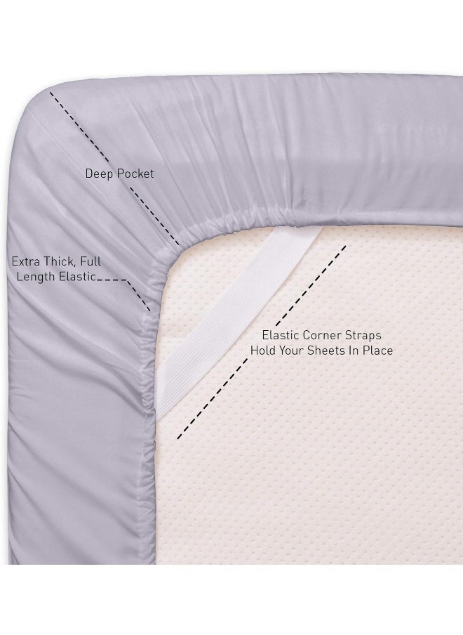 Sweet Home Collection Sweet Home Collection Full Size Bed Sheets - 6 Piece 1500 Supreme Fine Brushed Microfiber Deep Pocket Full Set Bedding - 2 Extra Pillow Cases, Great Value, Full, Lilac  - Image 4