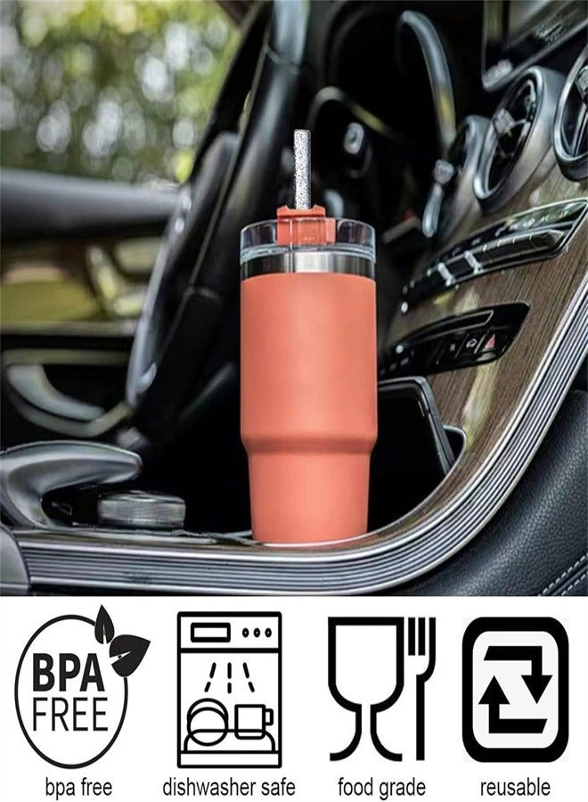 Color Replacement Straws for 40 oz 30 oz , 10pcs Color Glitter Reusable Straws with Cleaning Brush for Adventure Travel Tumbler Accessories, 12 in - Image 3