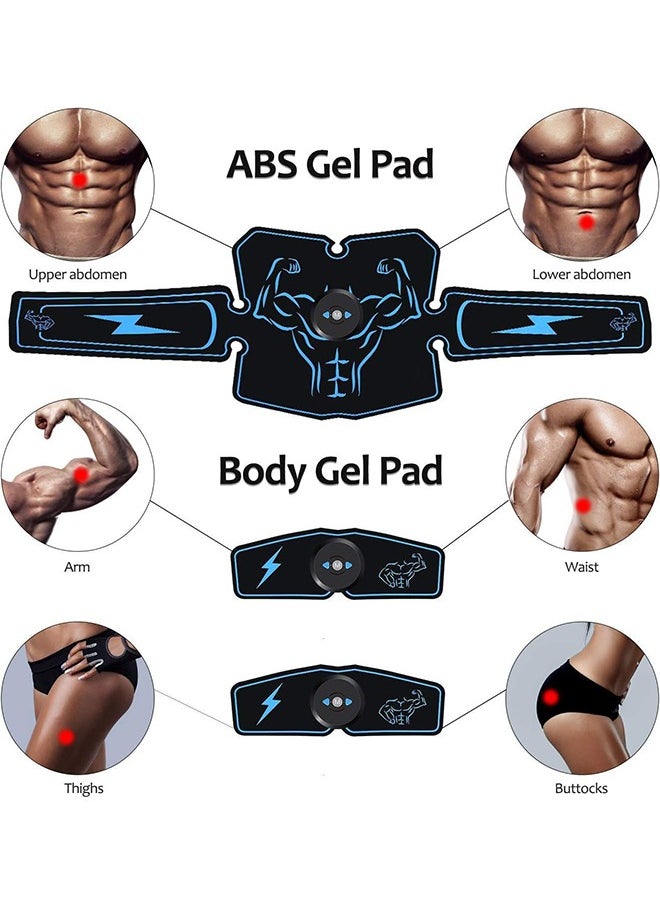 Arabest EMS Pads, Muscle Stimulator Machine ABS Stimulator Trainer, Abdominal Toning Belt Muscle Trainer, Portable Fitness Trainer for Abdomen, Arm and Leg, with 6 Modes 10 Levels  - Image 2