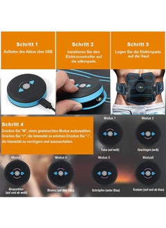 Arabest EMS Pads, Muscle Stimulator Machine ABS Stimulator Trainer, Abdominal Toning Belt Muscle Trainer, Portable Fitness Trainer for Abdomen, Arm and Leg, with 6 Modes 10 Levels  - Image 5