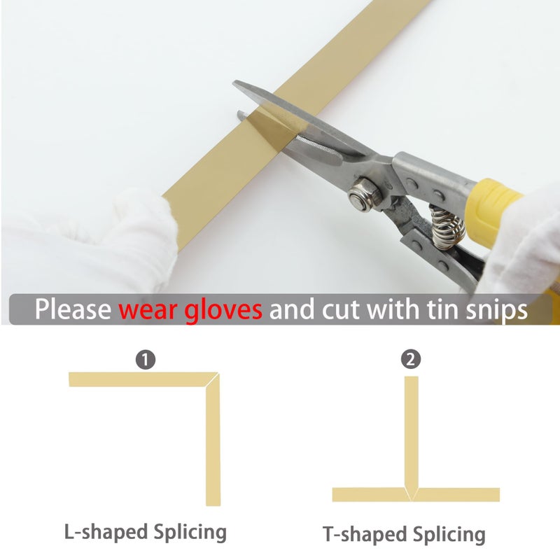 Coengwui Peel and Stick Metal Molding Trim, Self-Adhesive Stainless Steel for Wall, Fireplace, Mirror Edging and Craft Decoration (Brushed Gold, 20ft x 0.6in) - Image 3