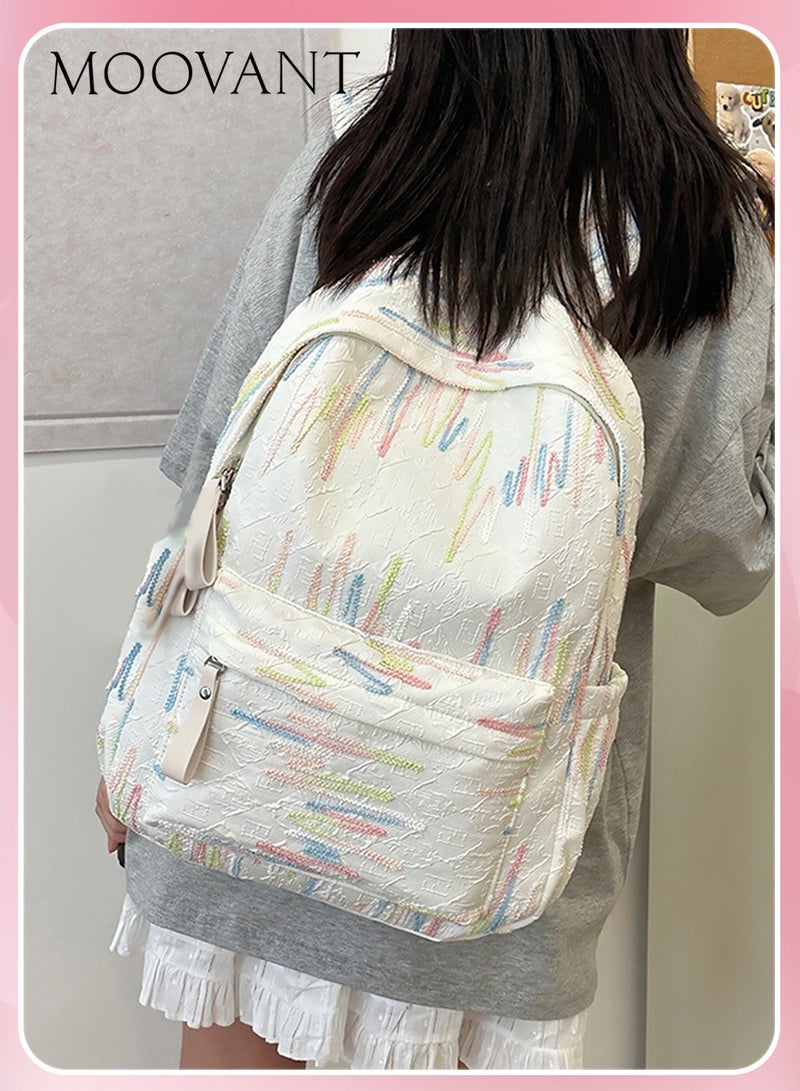Moovant Fashion Graffiti Backpack Unisex Simple Large Capacity Schoolbag Lightweight Travel Bag New Trendy All Match for Work, Commute, School - Image 1
