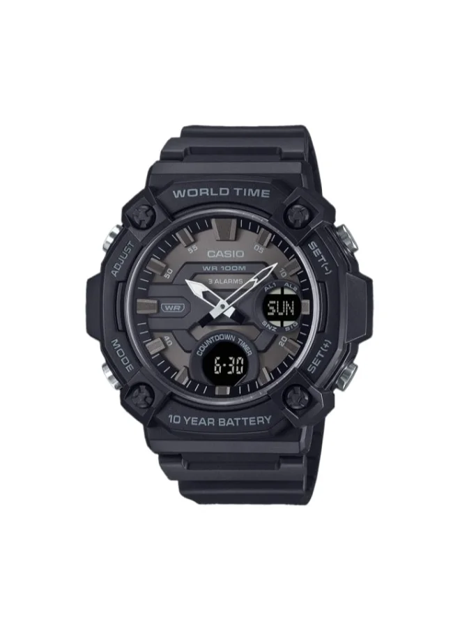 CASIO Men's Resin Analog-Digital Watch AEQ-120W-1BVDF - 52.2 mm
