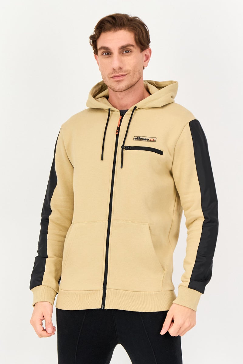Ellesse Men Sportswear Fit Long Sleeve Outdoor Hoodie, Dark Beige - Image 1