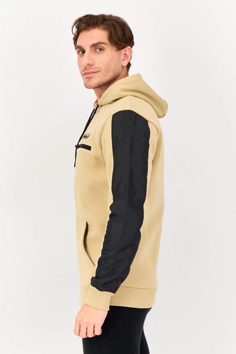 Ellesse Men Sportswear Fit Long Sleeve Outdoor Hoodie, Dark Beige - Image 3