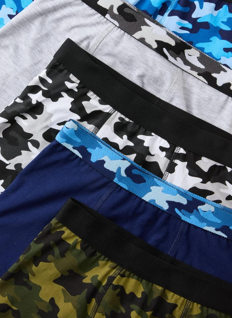 Matalan 5 Pack Multicolour Camo Trunks