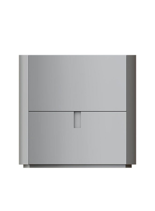 YI ONE Bedside Cabinet – Stylish Grey Wooden Side Table with 2 Drawers, Modern Bedside Table for Bedroom Storage, 500x 500x480 mm - Image 4