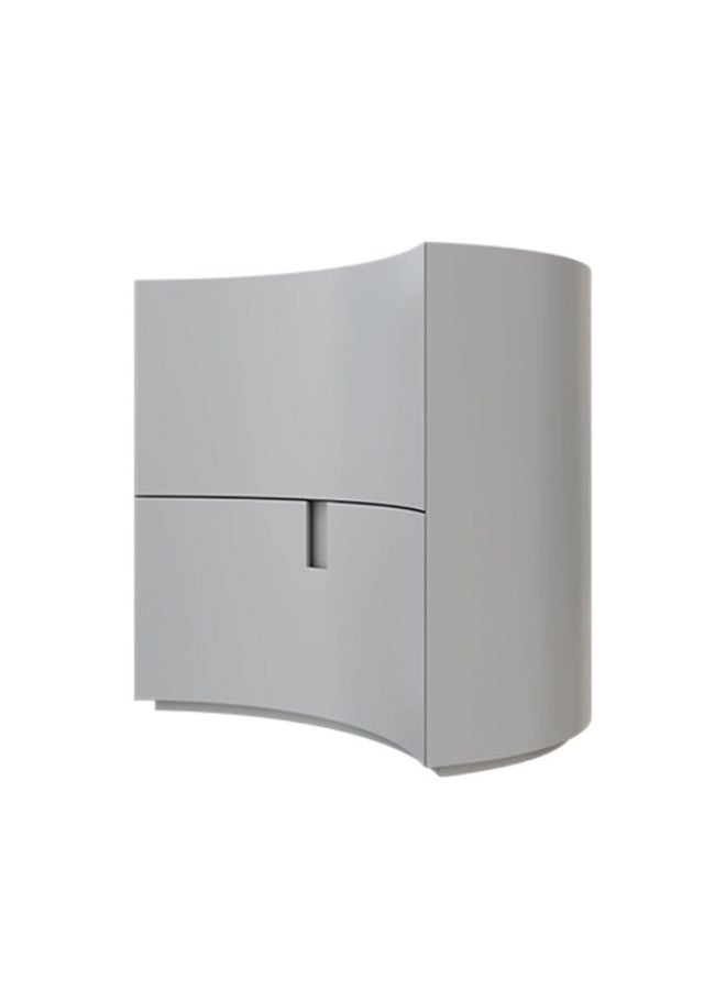 YI ONE Bedside Cabinet – Stylish Grey Wooden Side Table with 2 Drawers, Modern Bedside Table for Bedroom Storage, 500x 500x480 mm - Image 3