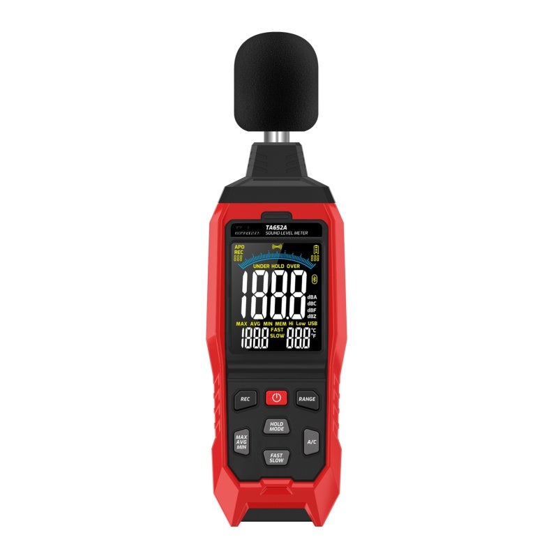 TASI TA652A 30~130dB Noise Decibel Noise Tester A/C Weighting Industry Volume Detector Digital Sound Level Meter Logger Recorder Data Hold FAST/SLOW Over Limit Prompt - Image 1