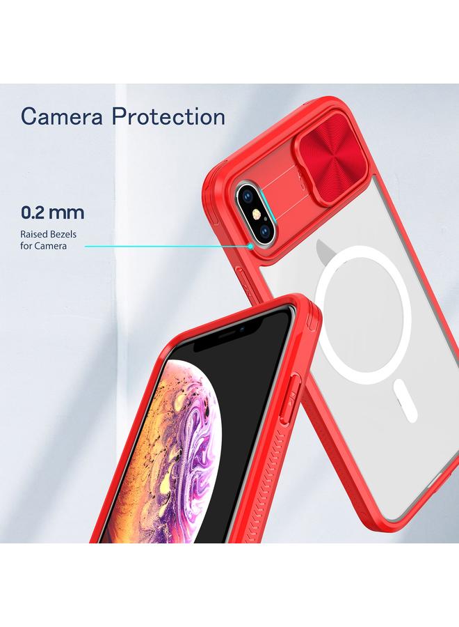 S-TOP Case For iPhone XS Max Clear Acrylic + PC + TPU MagSafe Lens Sliding Cover Full Coverage Phone Case - Image 5