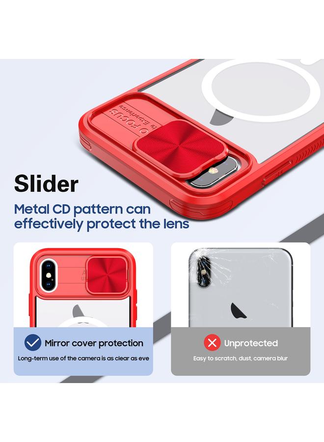 S-TOP Case For iPhone XS Max Clear Acrylic + PC + TPU MagSafe Lens Sliding Cover Full Coverage Phone Case - Image 4
