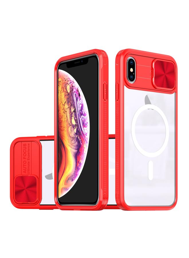 S-TOP Case For iPhone XS Max Clear Acrylic + PC + TPU MagSafe Lens Sliding Cover Full Coverage Phone Case - Image 1