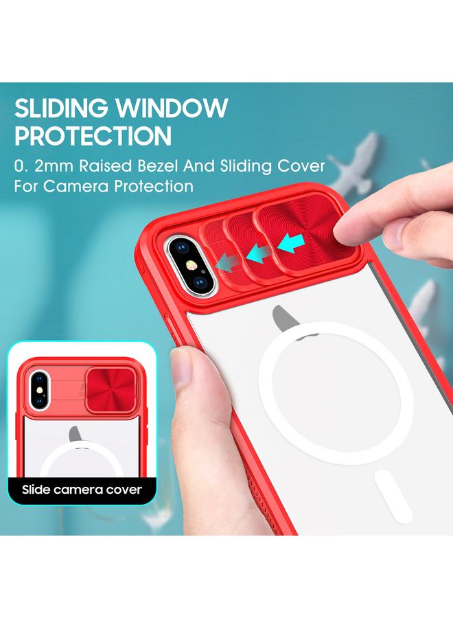 S-TOP Case For iPhone XS Max Clear Acrylic + PC + TPU MagSafe Lens Sliding Cover Full Coverage Phone Case - Image 3