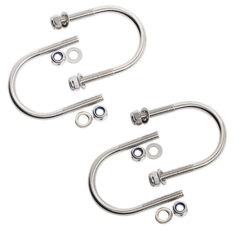 Aopin Round UBolts 112 inch 38mm M6 Inner Width 304 Stainless Steel 8pcs SelfLocking Nylon Insert Hex Nuts Flat Washers for CarMotorhomeSailing Trailer Replacement Part and Accessorie 4Pack - Image 3