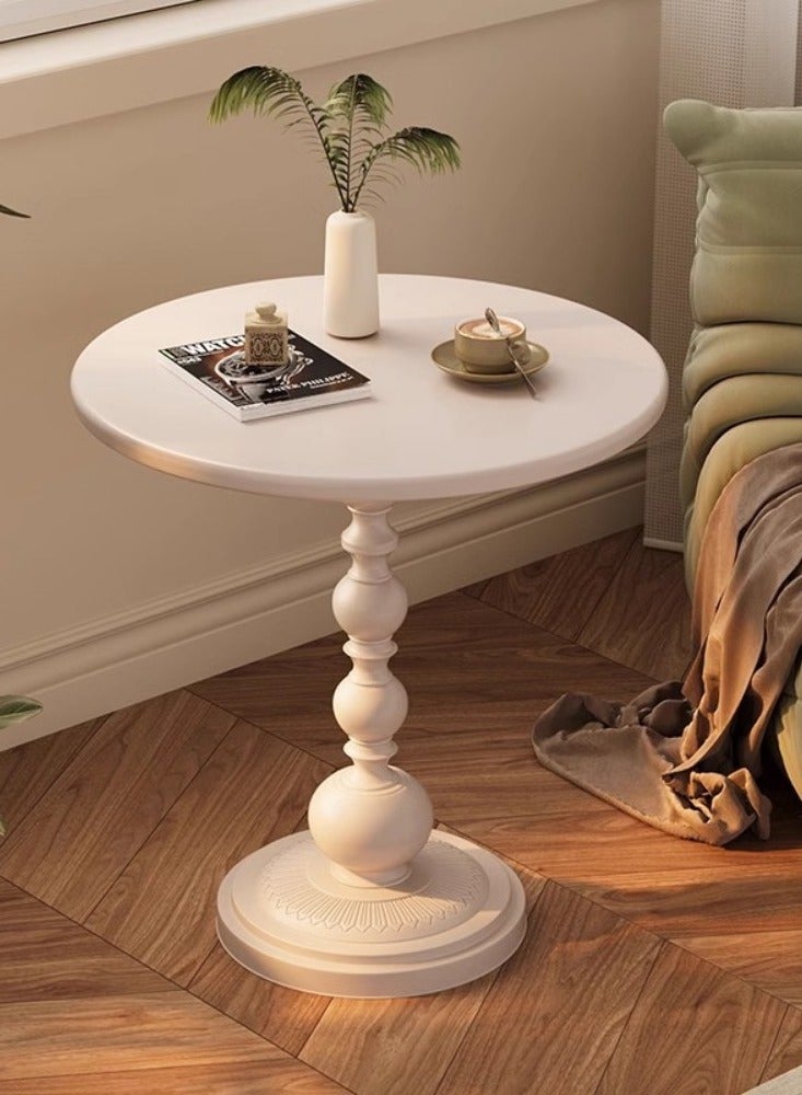 Generic Vintage Round Coffee Table - Roman Pillar Metal Side Table for Living Room, Sofa - White End Table - 42x52cm - Household Decor  - Image 4