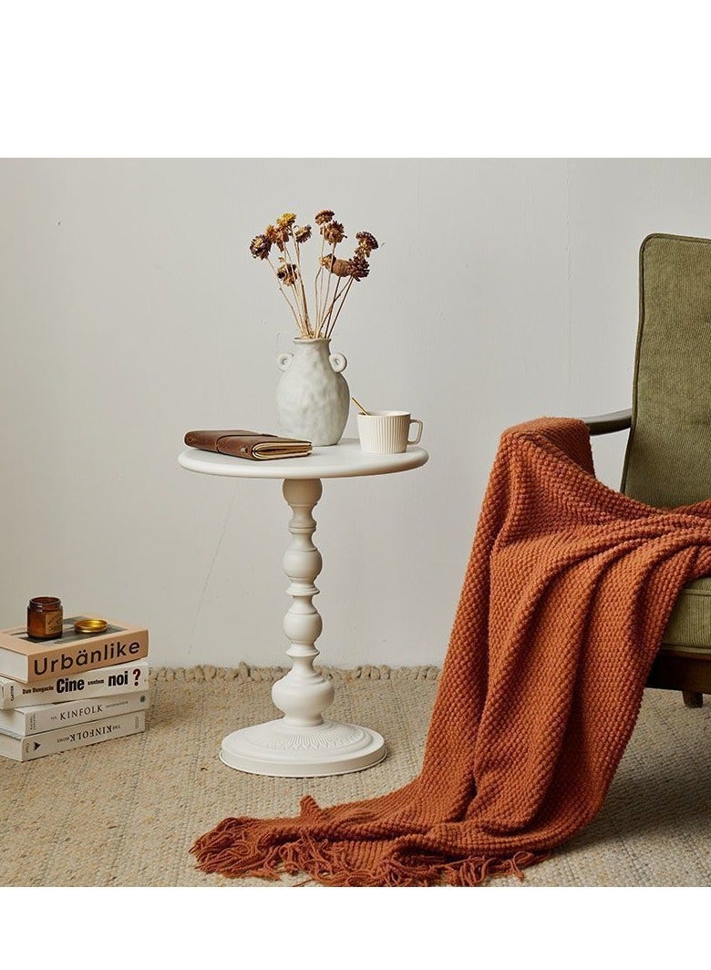 Generic Vintage Round Coffee Table - Roman Pillar Metal Side Table for Living Room, Sofa - White End Table - 42x52cm - Household Decor  - Image 5