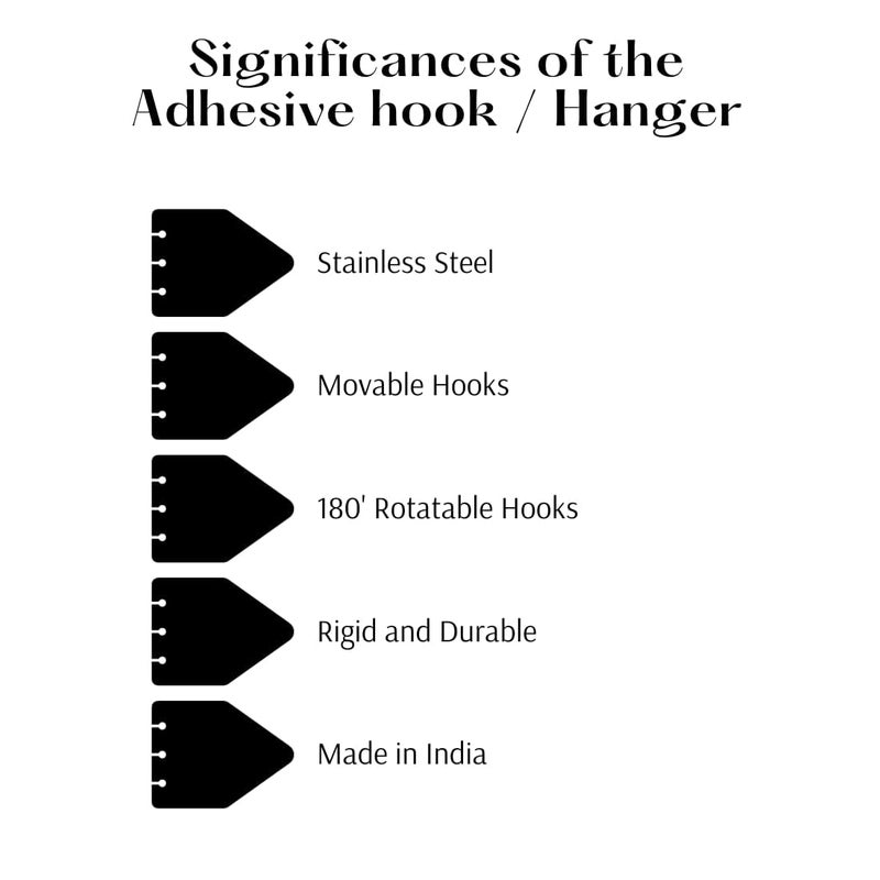 ZINLEY Movable Adhesive HookHanger 180 Degree Rotatable Slidable Stainless Steel Hooks 7 Hooks Kitchen Utensils Hanger Wall Hook Cloth Hanger - Image 4