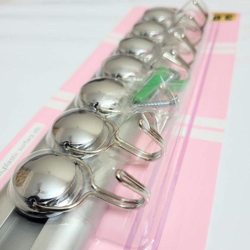 ZINLEY Movable Adhesive HookHanger 180 Degree Rotatable Slidable Stainless Steel Hooks 7 Hooks Kitchen Utensils Hanger Wall Hook Cloth Hanger - Image 5