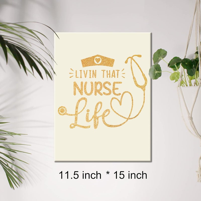 JerLoe Gold Foil Nurse Life Canvas Wall Art - Image 2