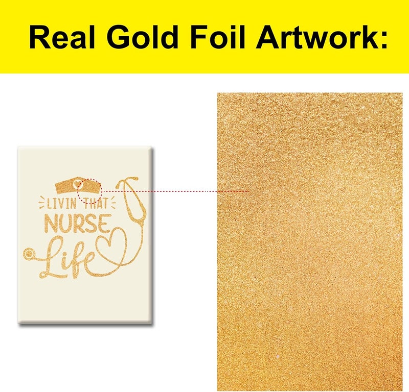JerLoe Gold Foil Nurse Life Canvas Wall Art - Image 3