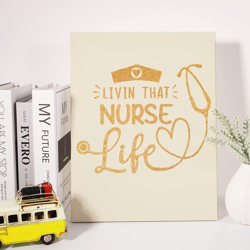 JerLoe Gold Foil Nurse Life Canvas Wall Art - Image 4