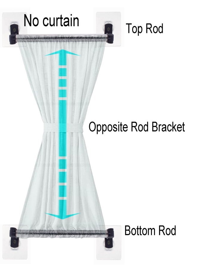 YYST Type A 16" - 39.5" Self Adhesive Curtain Rod No Drilling Petite Café Rod Self Adhesive Window Curtain Rod Sash Rods W Adhesives (Black-2) - Image 3