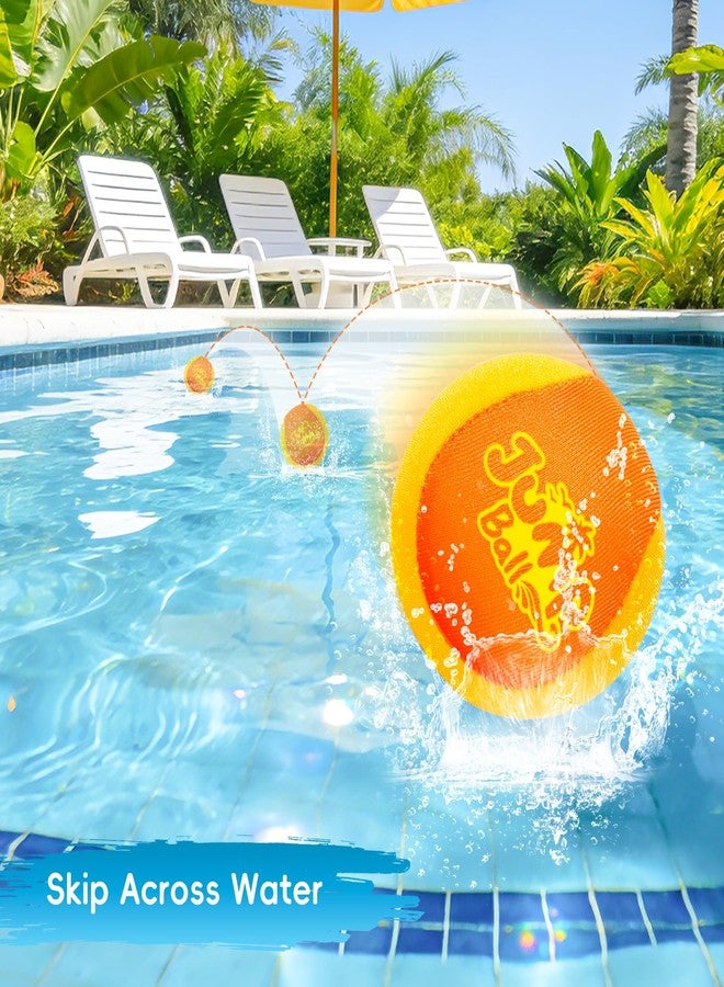 LETREEN Water Stone Skipping Ball Set 4 Pack - Fun Pool Toys for Kids All Ages - Water Bouncing Skip Ball Toy for Boys & Girls - Best Games Gifts with Your Friends & Family (Playful Spirit) - Image 2