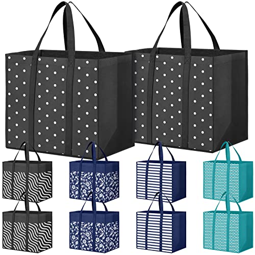 Fab totes 10 Pack Reusable Grocery Bags 35L Large Capacity Reusable Shopping Bags for Groceries Heavy Duty Waterproof Tote Bags for Shopping and Picnic - Image 1