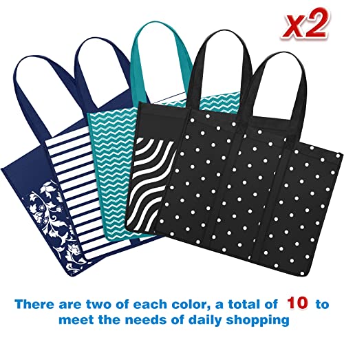 Fab totes 10 Pack Reusable Grocery Bags 35L Large Capacity Reusable Shopping Bags for Groceries Heavy Duty Waterproof Tote Bags for Shopping and Picnic - Image 5