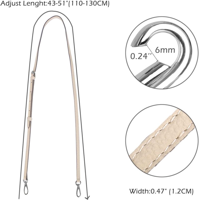 Live Up Full Grain Purse Strap Genuine Leather Replacement for Cross Body Bag Handbags - Image 4