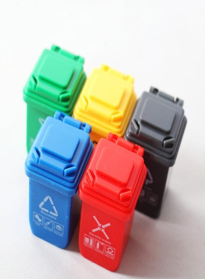 RillyRellow Miniature Garbage Can Set 5, Dollhouse Miniature Waste Bins, Dollhouse Mini Rubbish Garbage Trash Dump Bin, Recycle Bin, Trash Can, for Garbage Collection, Dollhouse Decoration - Image 3