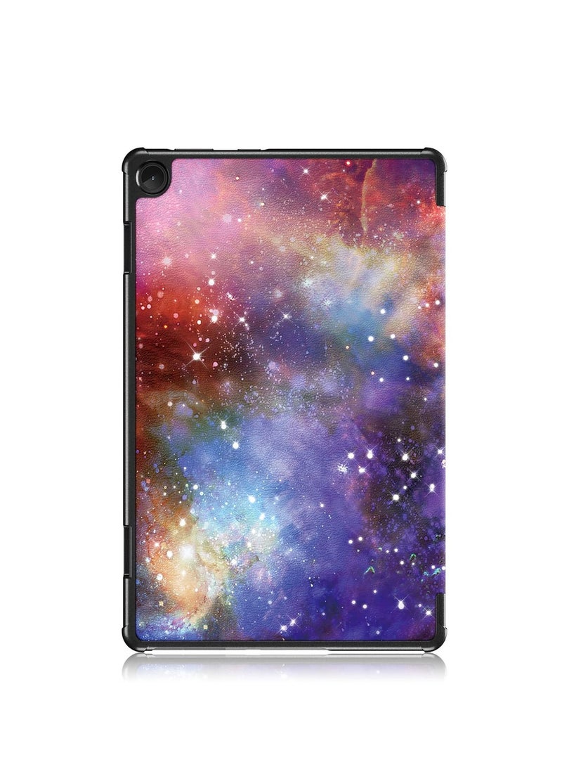 Case Compatible with Lenovo Tab M10 (3rd Gen) 10.1 Inch 2022 Tablet PU Leather Slim Frosted Hard Shell Tri-fold Protective Cover(Milky Way) - Image 2