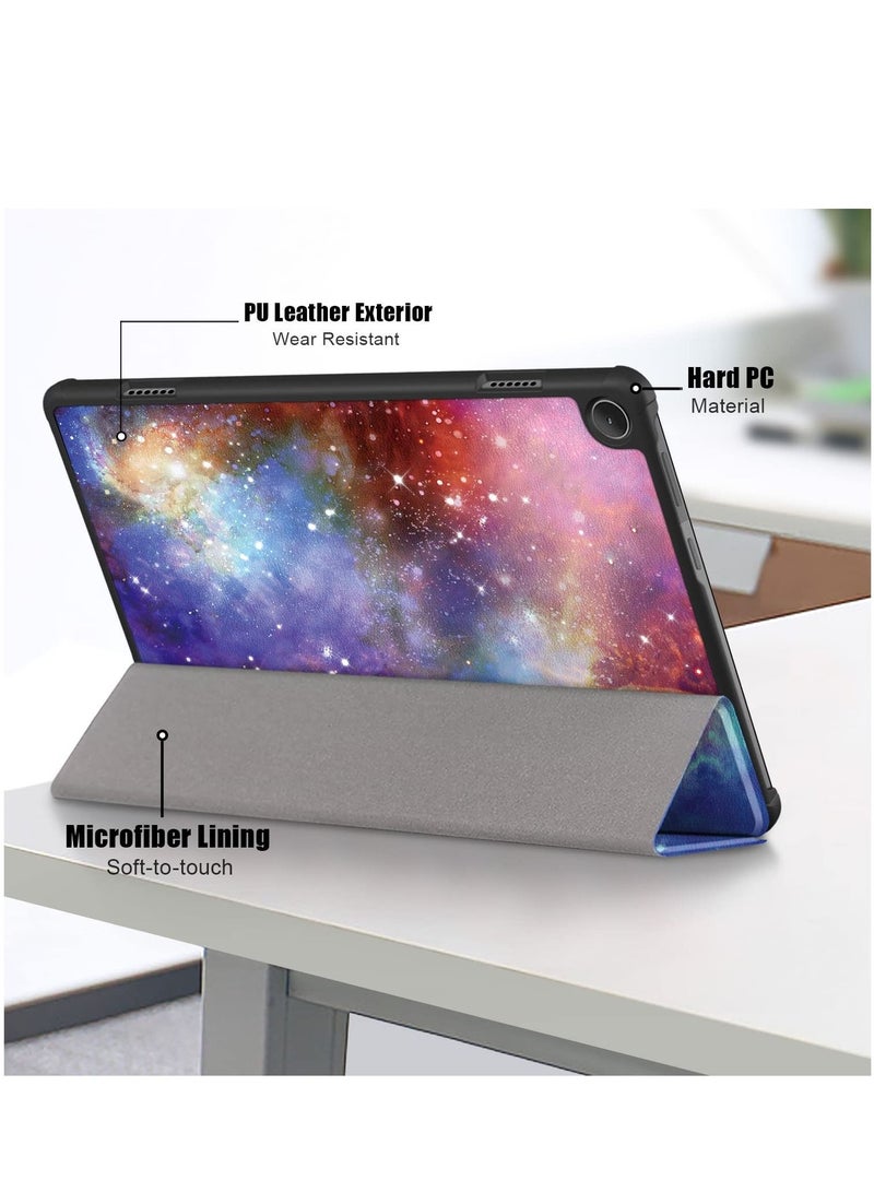 Case Compatible with Lenovo Tab M10 (3rd Gen) 10.1 Inch 2022 Tablet PU Leather Slim Frosted Hard Shell Tri-fold Protective Cover(Milky Way) - Image 5