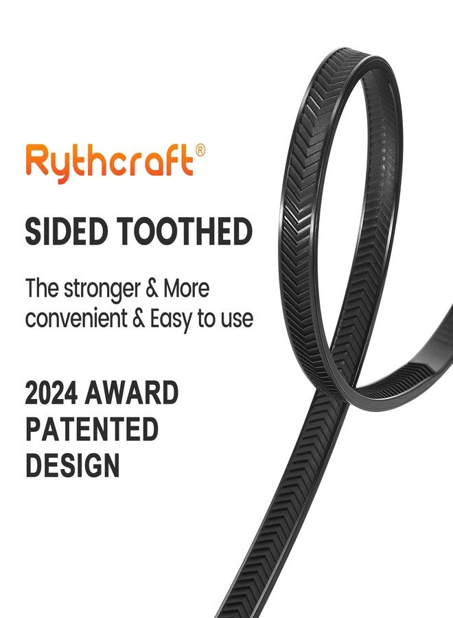 Rythcraft Zip Ties Heavy Duty 12 inch，200 LBS Tensile Strength With Double Sided Toothed Super Durable Cable Ties ，Extra Large Wire Ties Adjustable Nylon Tie Wraps for Indoor Outdoor （100 Pack Black） - Image 4