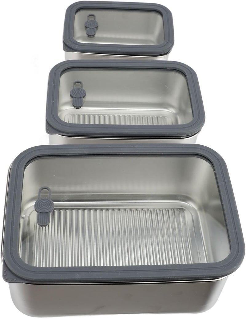 Focket Stainless Steel Food Containers with Lids, Large Capacity Leakage Stackable Prep Food Containers for Lunch Soup Salads - Image 2