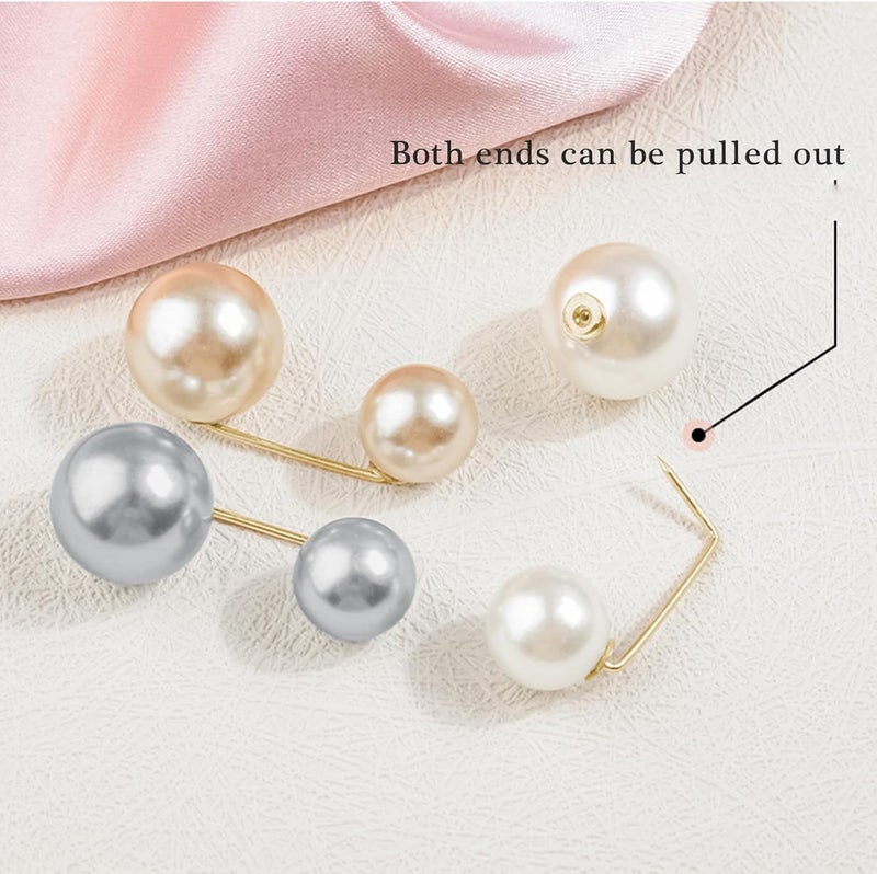 Artificial Pearls Waist Tighteners Trousers Length Adjuster Pin Pants Shortener Clip Cardigan Collar Safe Pin Shawl Clip Adjustable Belt Replacement - Image 3