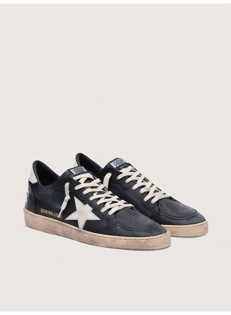 Golden Goose Men's Ball Star Sneakers, Black Nappa with White Leather Star - Image 3