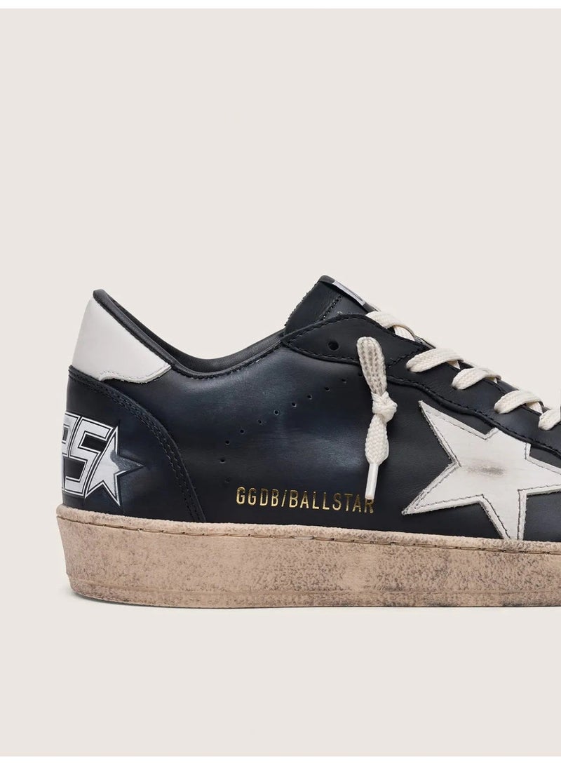 Golden Goose Men's Ball Star Sneakers, Black Nappa with White Leather Star - Image 2