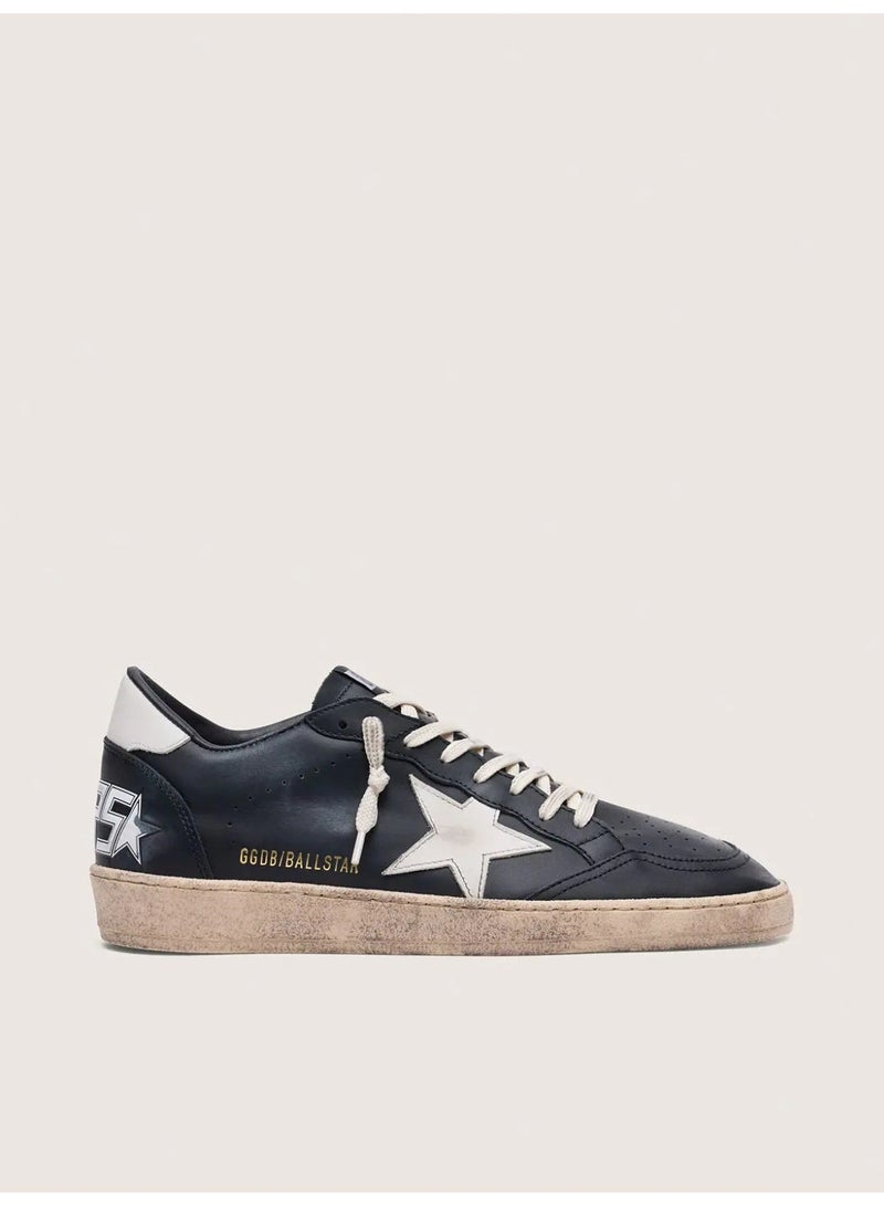 Golden Goose Men's Ball Star Sneakers, Black Nappa with White Leather Star - Image 1