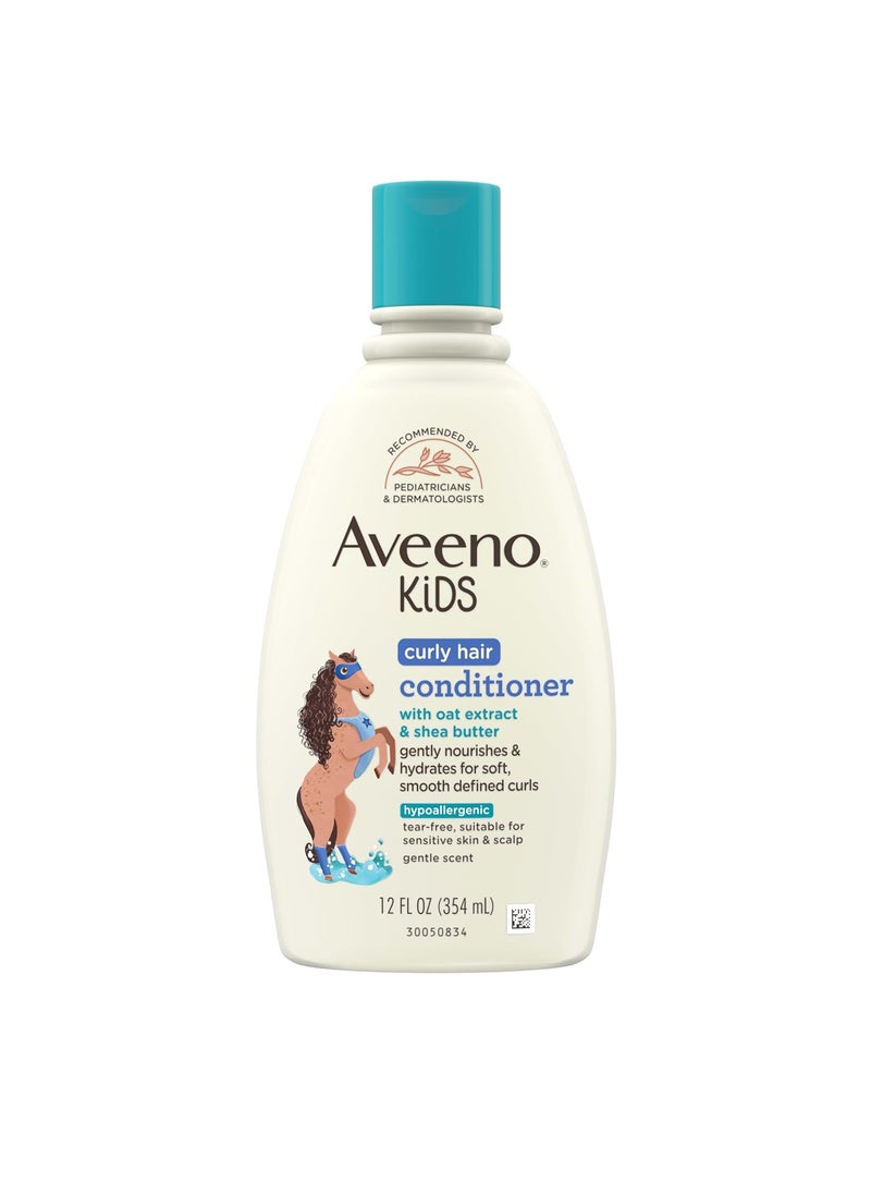 Aveeno Baby Aveeno Kids Curly Hair Conditioner Hydrating Conditioner Kids Curly Hair Products Oat Extract  Shea Butter Gentle Scent 12 fl oz Pack of 1 