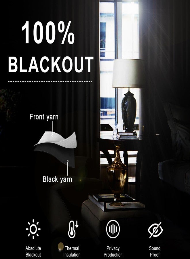 XWZO ستائر XWZO معتمة 100% مع أربطة - حماية للخصوصية وعزل للصوت، ستائر نوافذ عريضة للغاية بفتحات معدنية وبطانة سوداء لغرفة النوم/غرفة المعيشة، رمادي، عرض 70 × طول 84، طقم من قطعتين - Image 2