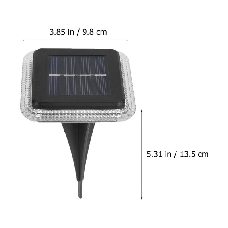 Solar Powered Outdoor Garden Ground Lights 8 LED Waterproof White Landscape Lighting - Image 3
