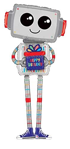Betallic 60 Betallic Special Delivery Happy Birthday Robot Shape Party Decoration Celebration Supply Foil Helium Balloon - Image 1