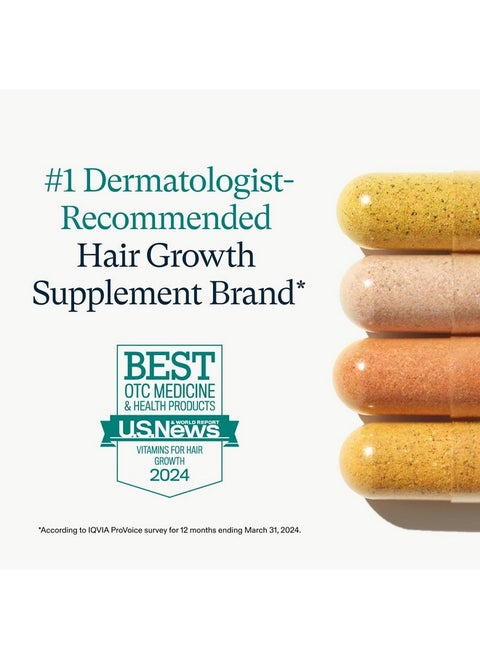 Women'S Hair Growth Supplements, For Women Ages 18-44, Clinically Proven Hair Supplement For Visibly Thicker And Stronger Hair, Dermatologist Recommended - 1 Month Supply, 1 Refill Pouch