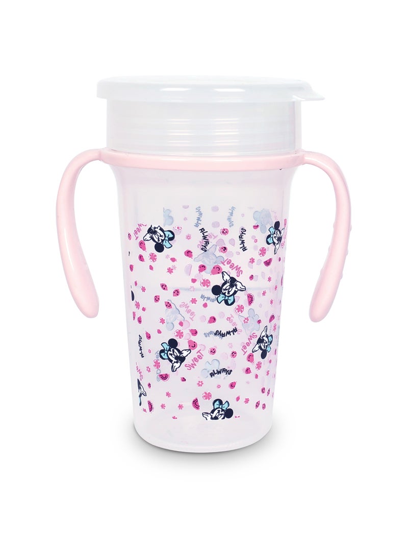 Disney Minnie Mouse 360 DEGREE Double Handle Training Sipper With Lid Spout & Straw, Spill Proof Sippy Cup With Handle, 5 Ounce Official Disney Product, Multicolor - Image 1
