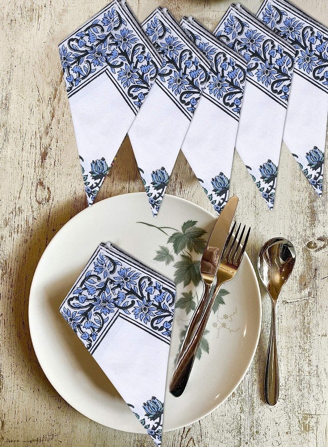 TEXSTYLERS Block Printed Regular Size, Pack of 6, 16x16 INCH, 100% Cotton, Multipurpose Kitchen Napkin - Image 1